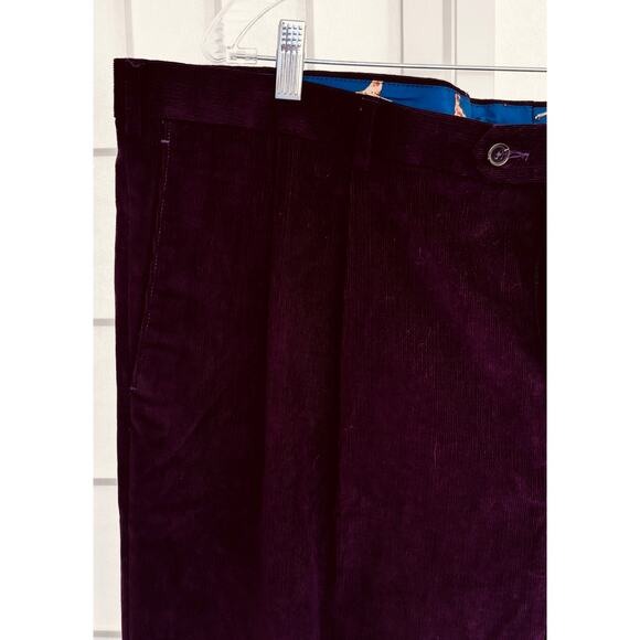 Ralph Lauren Men’s Preppy Burgundy Corduroy Cuffed Career Pants Size 46x34 - Picture 5 of 7